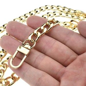 GOLDTONE CHAIN with clasps for WOC crossbody purse 59.1” length